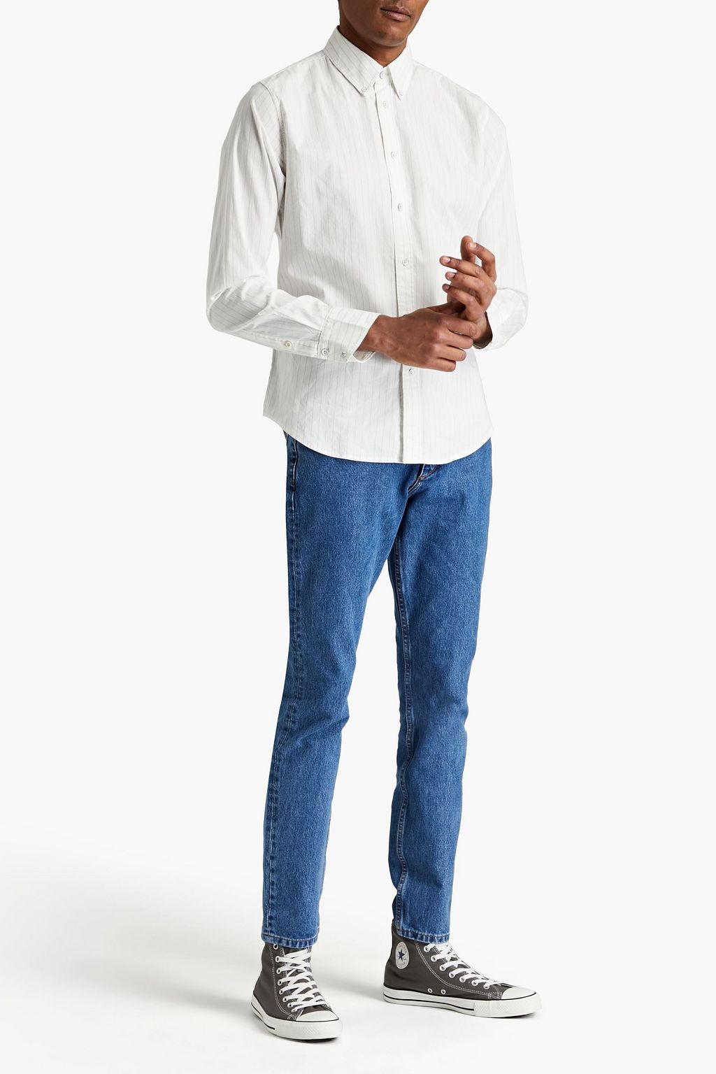 RAG & BONE Pinstriped cotton-poplin shirt