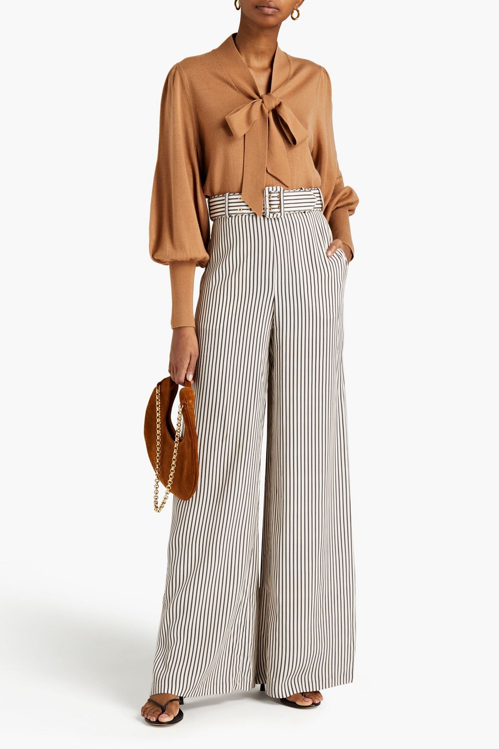 ZIMMERMANN Botanica pussy-bow merino wool sweater