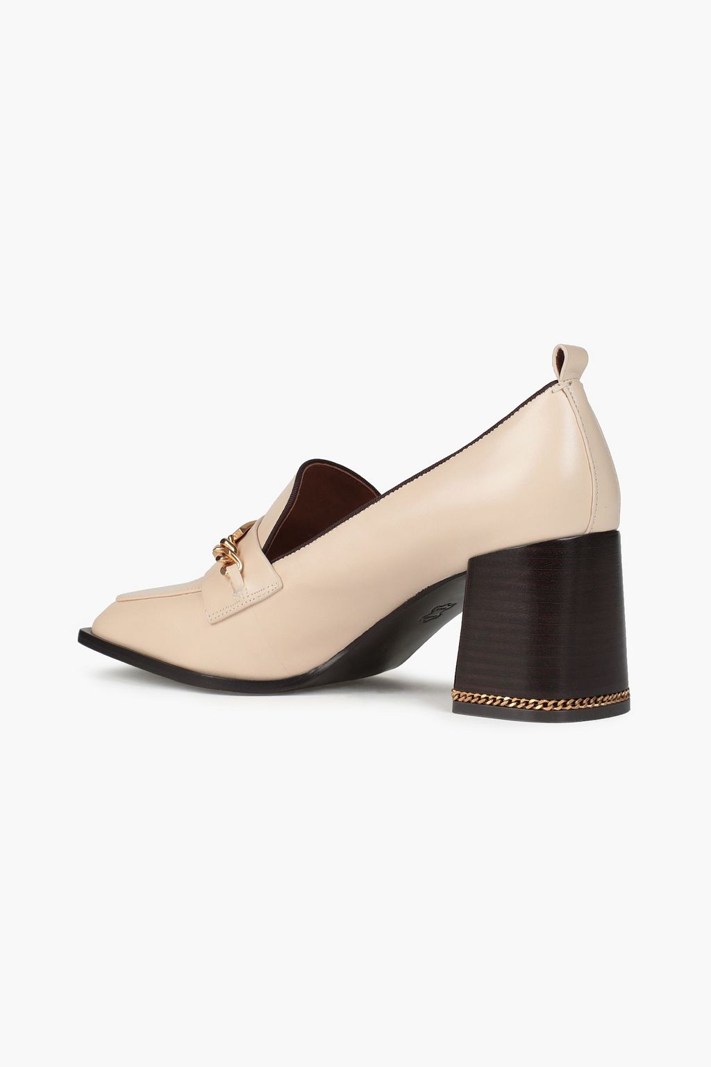 TORY BURCH Chain-embellished leather pumps