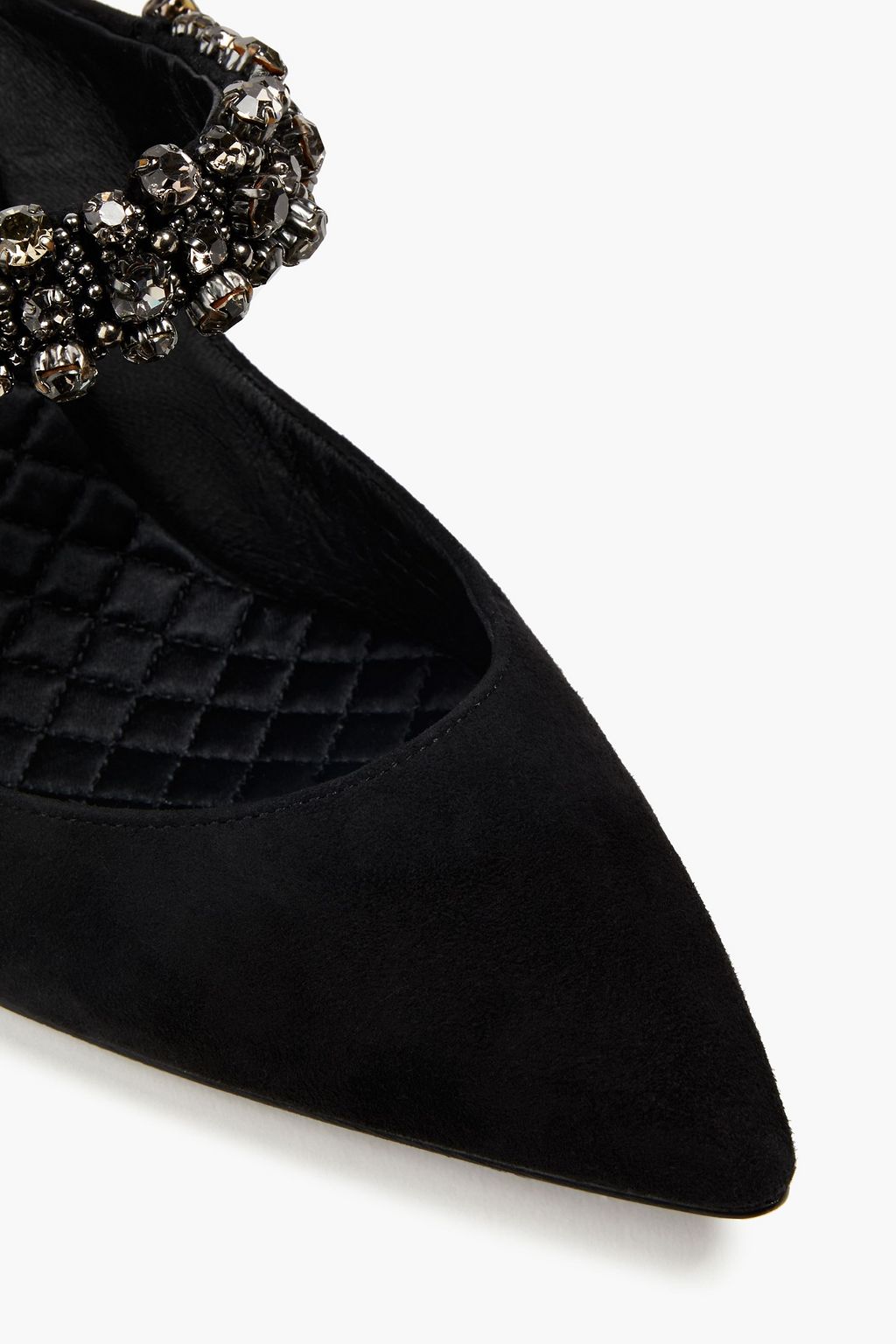 TORY BURCH Embellished suede mules