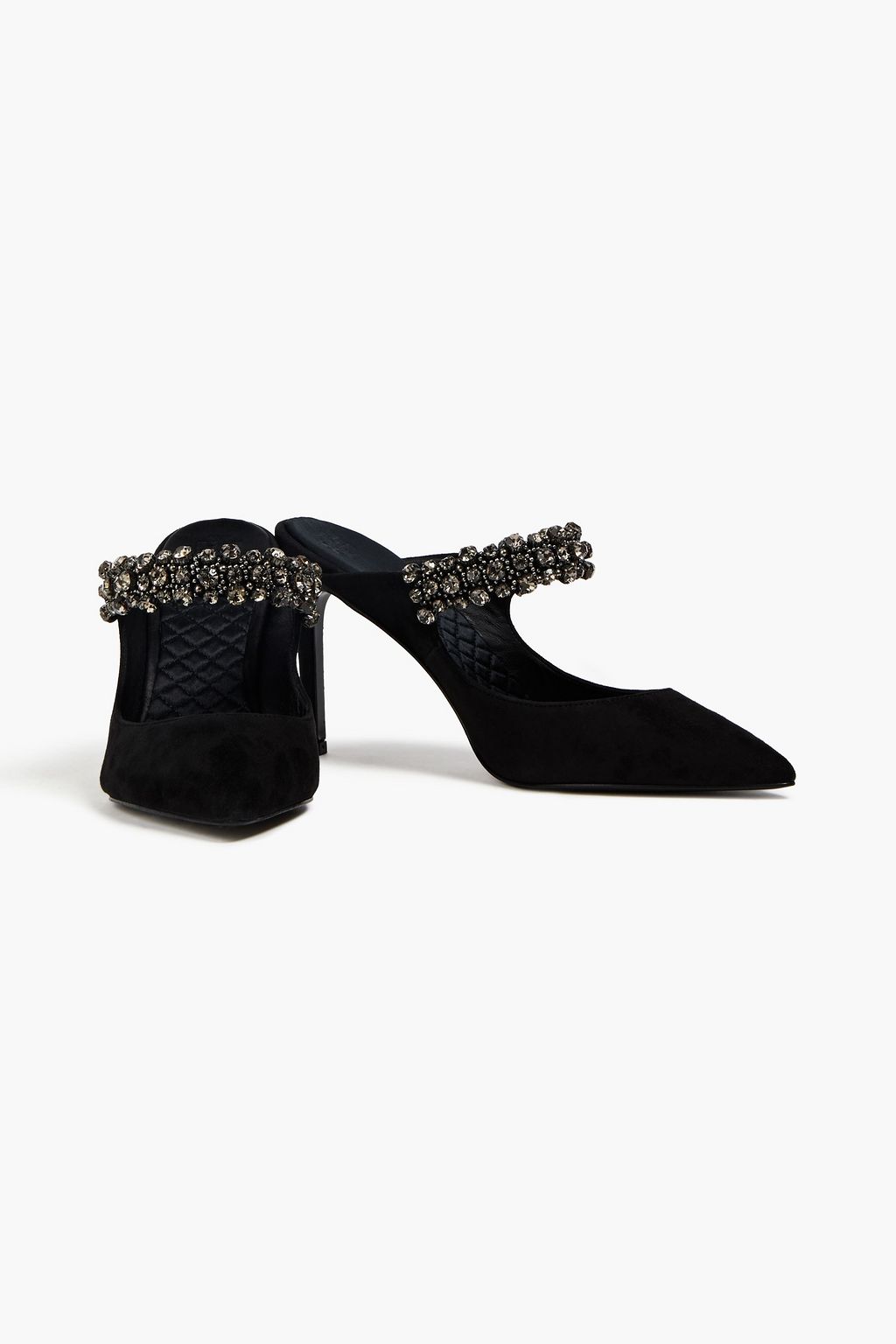 TORY BURCH Embellished suede mules