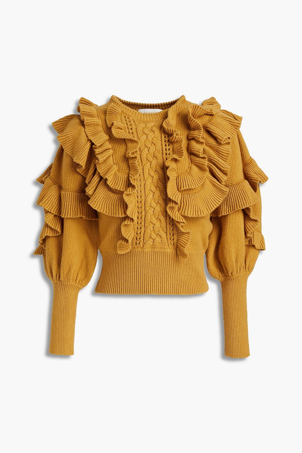 ZIMMERMANN Ruffled cotton and cashmere-blend sweater | Sale up to 70% off |  THE OUTNET