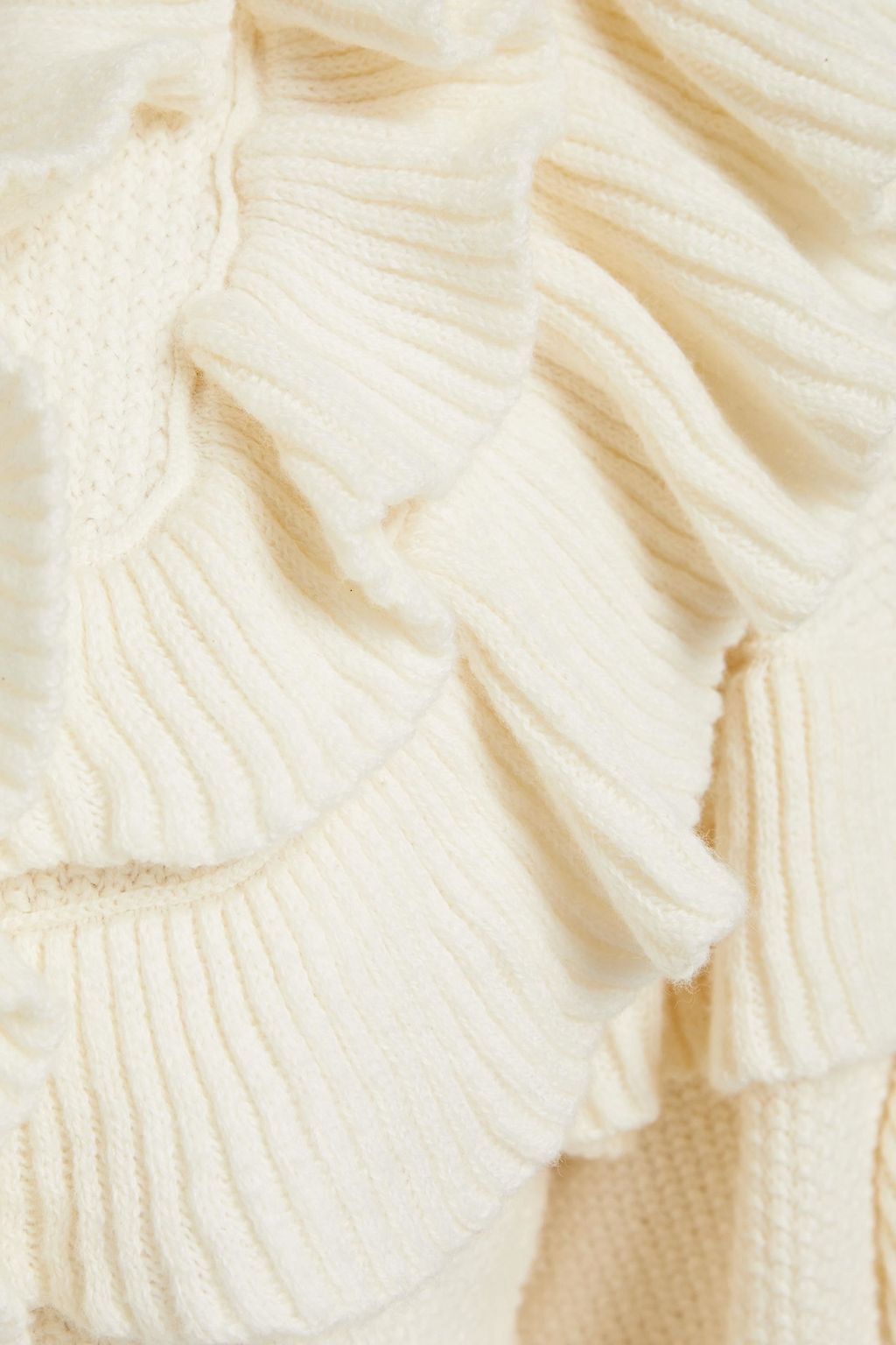 ZIMMERMANN Ruffled cotton and cashmere-blend sweater