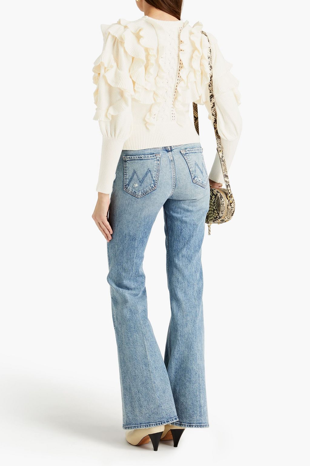 ZIMMERMANN Ruffled cotton and cashmere-blend sweater
