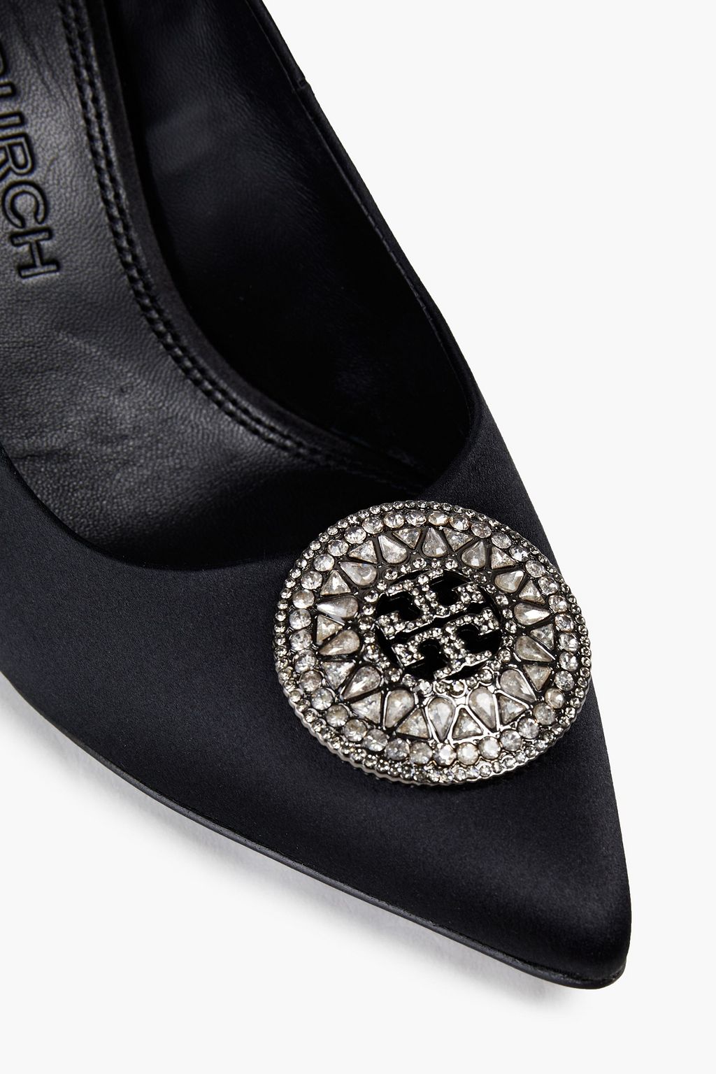 TORY BURCH Embellished satin pumps