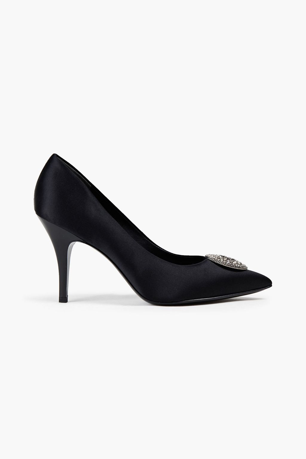 Black Embellished satin pumps | TORY BURCH | THE OUTNET