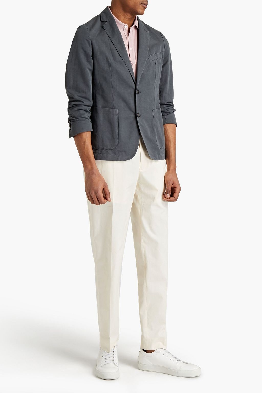 OFFICINE GÉNÉRALE 375 faded cotton and linen-blend blazer