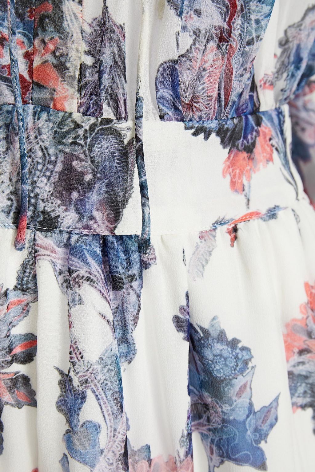 IRO Primrose lace-up printed georgette playsuit