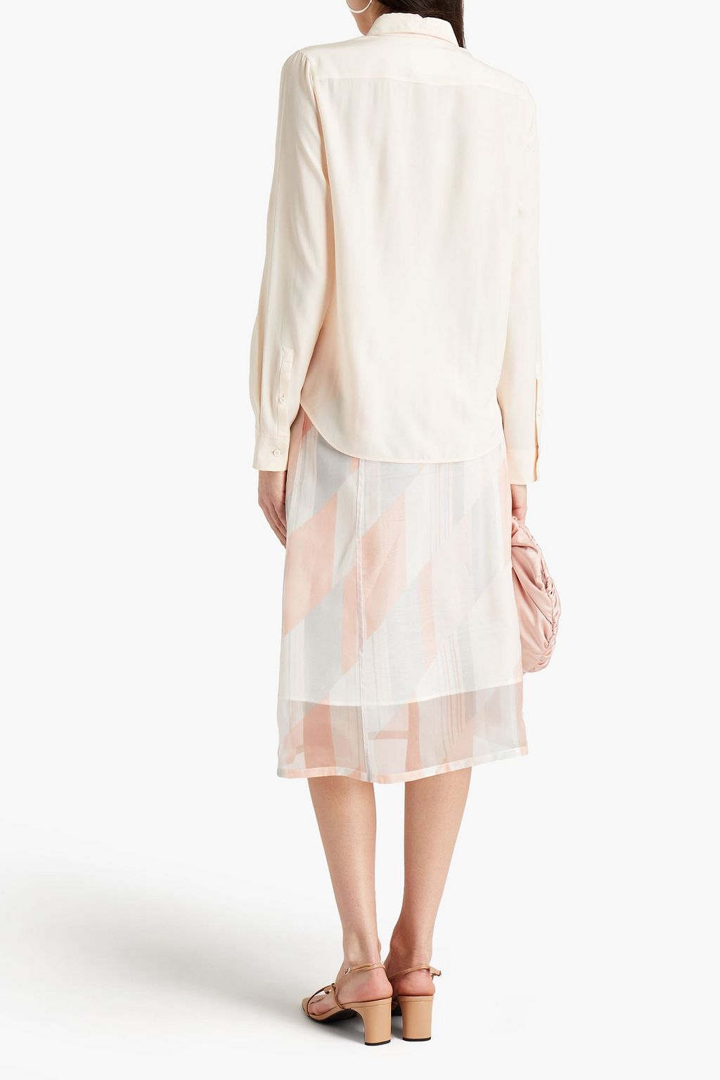 JIL SANDER Printed silk-organza midi skirt