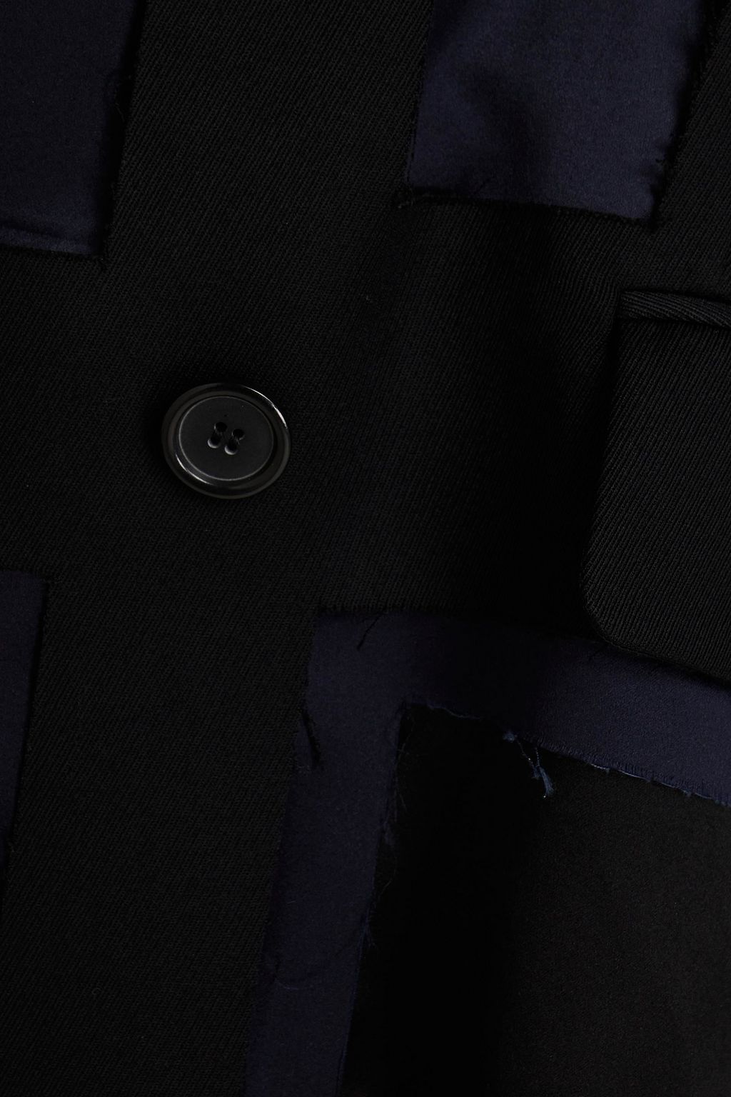 MAISON MARGIELA Double-breasted satin-paneled distressed cotton and silk-blend twill blazer