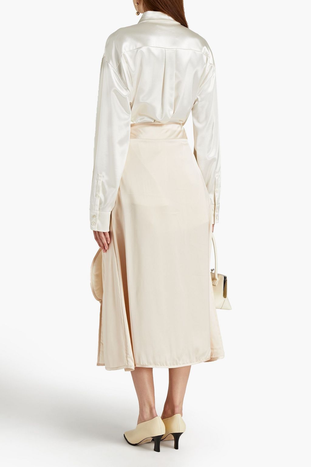 JIL SANDER قميص من الساتان بتصميم فضفاض