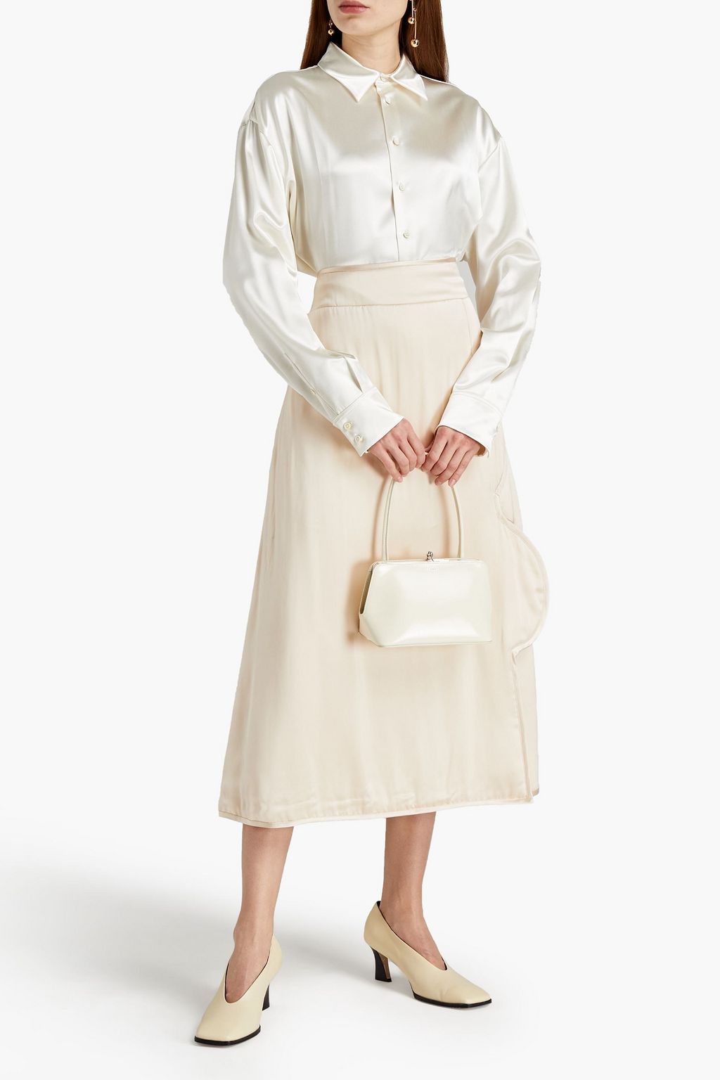JIL SANDER قميص من الساتان بتصميم فضفاض