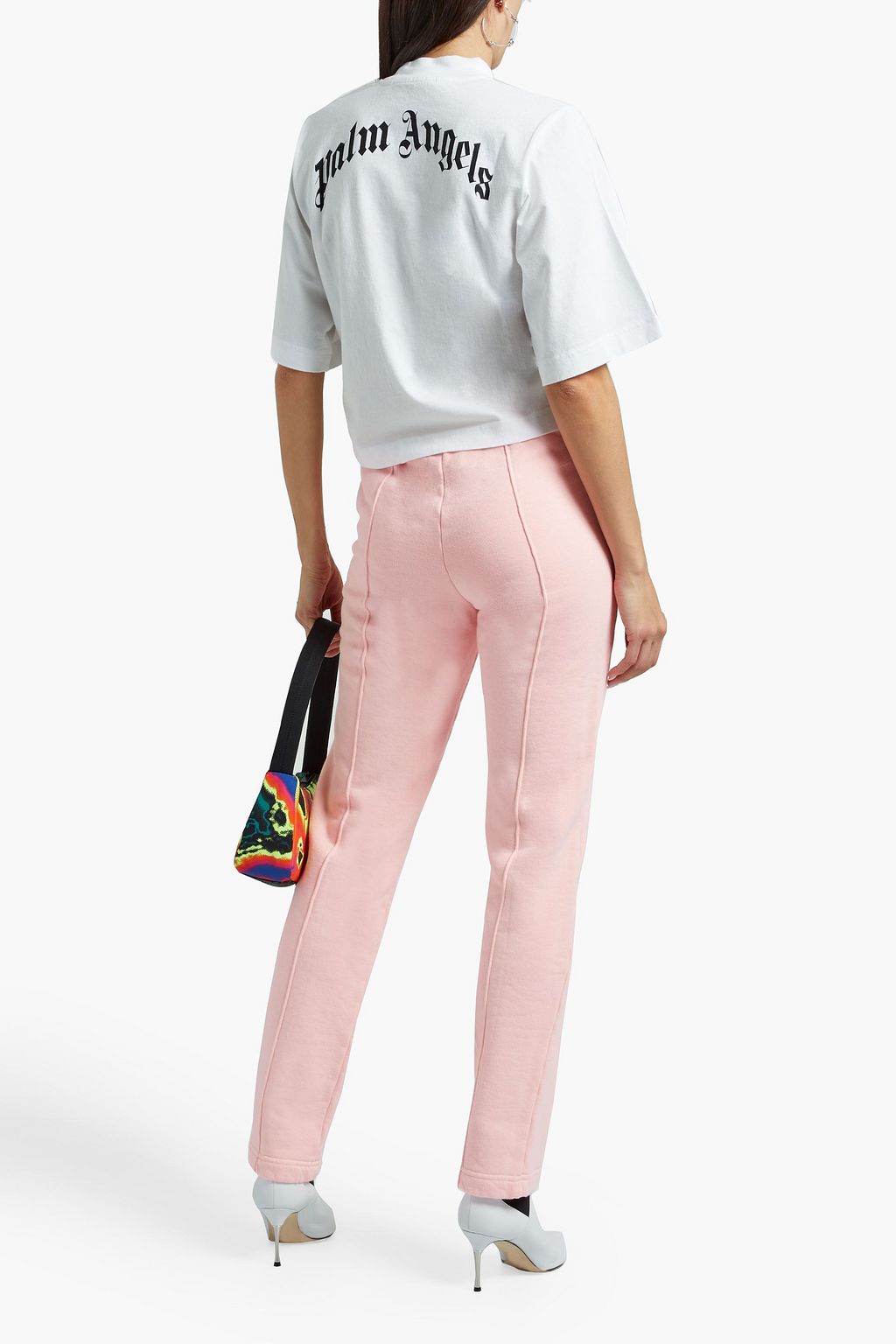 PALM ANGELS Embroidered French cotton-terry track pants