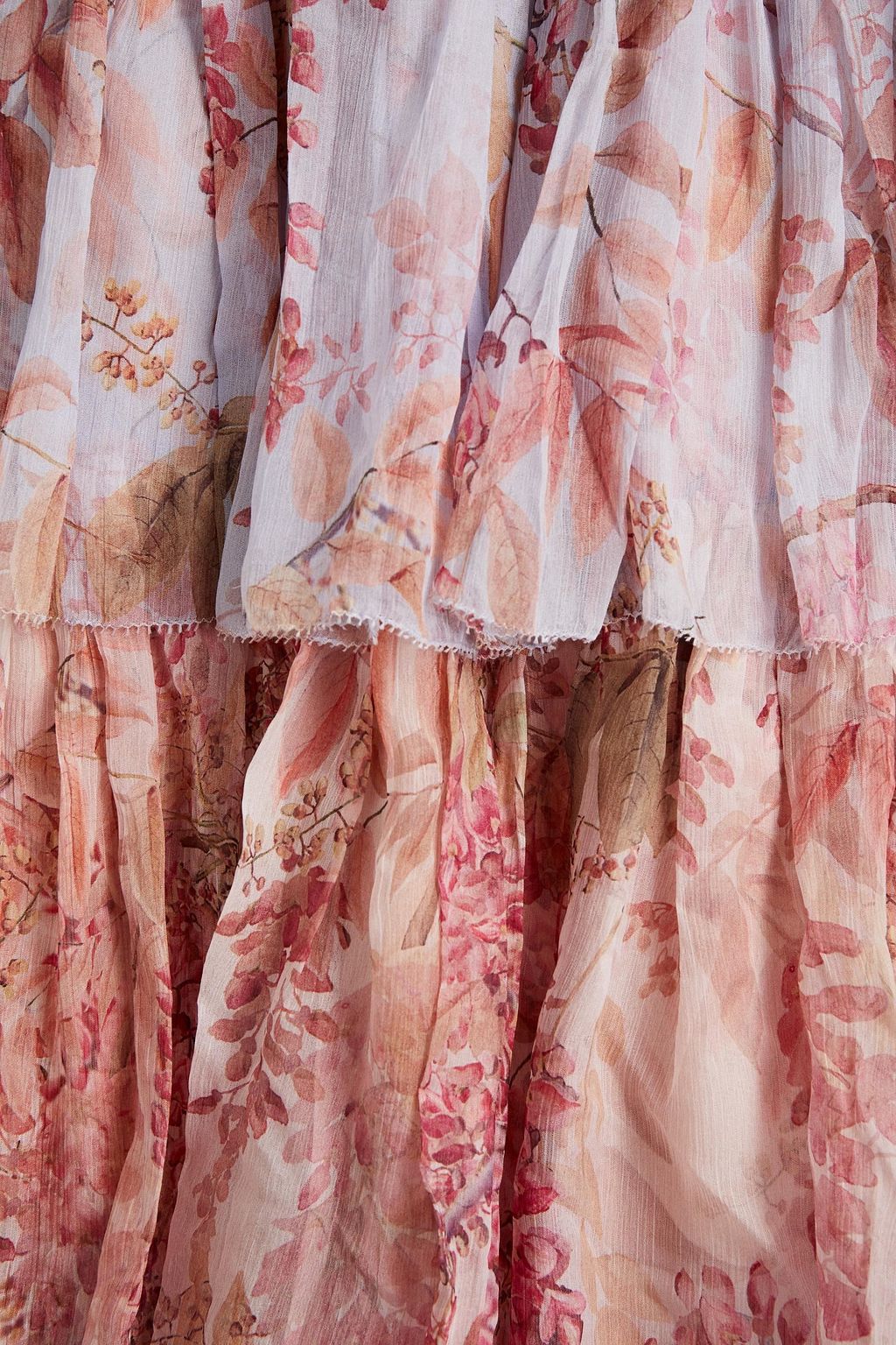 ZIMMERMANN Botanica tiered floral-print silk-crepon midi skirt