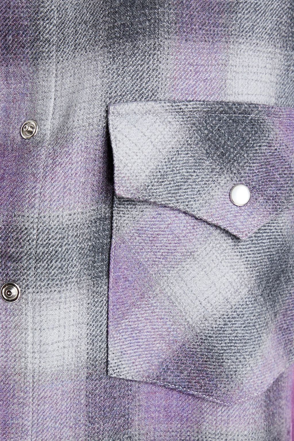 IRO Done oversized checked wool-flannel shirt