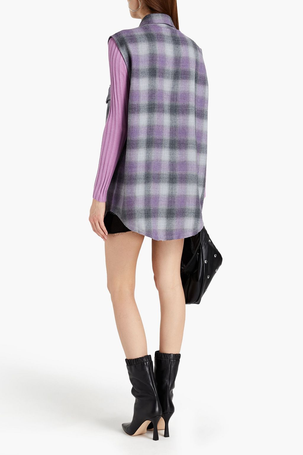 IRO Done oversized checked wool-flannel shirt