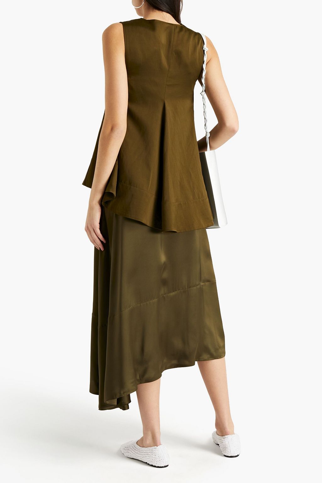 JIL SANDER Asymmetric satin top