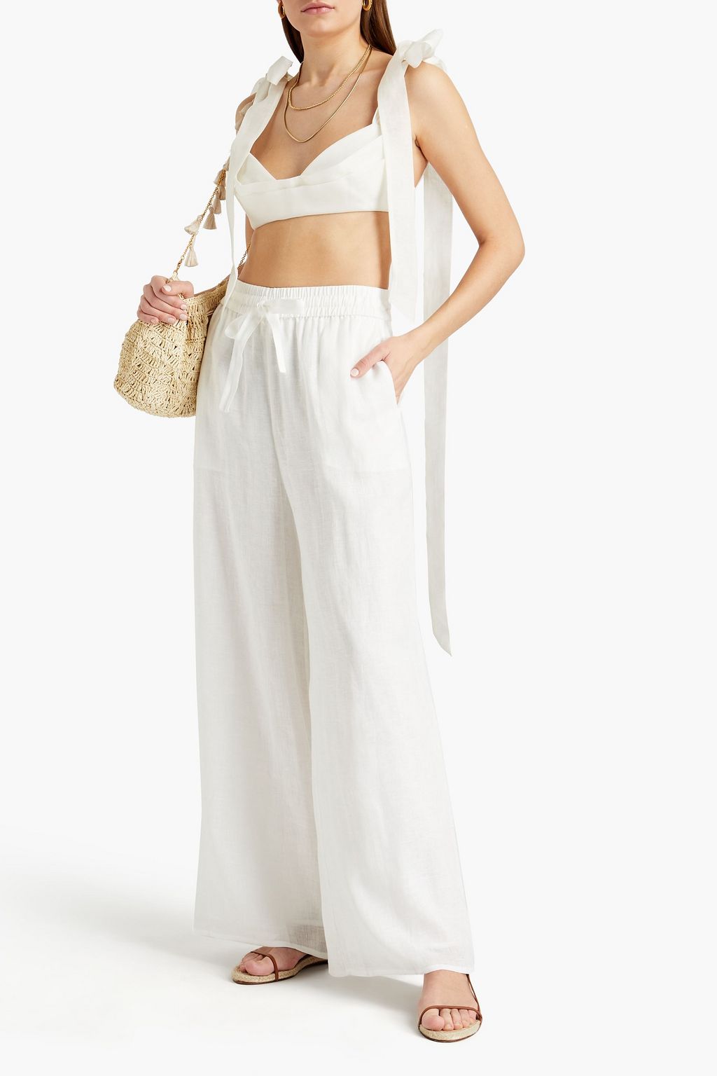 ZIMMERMANN Brighton linen wide-leg pants