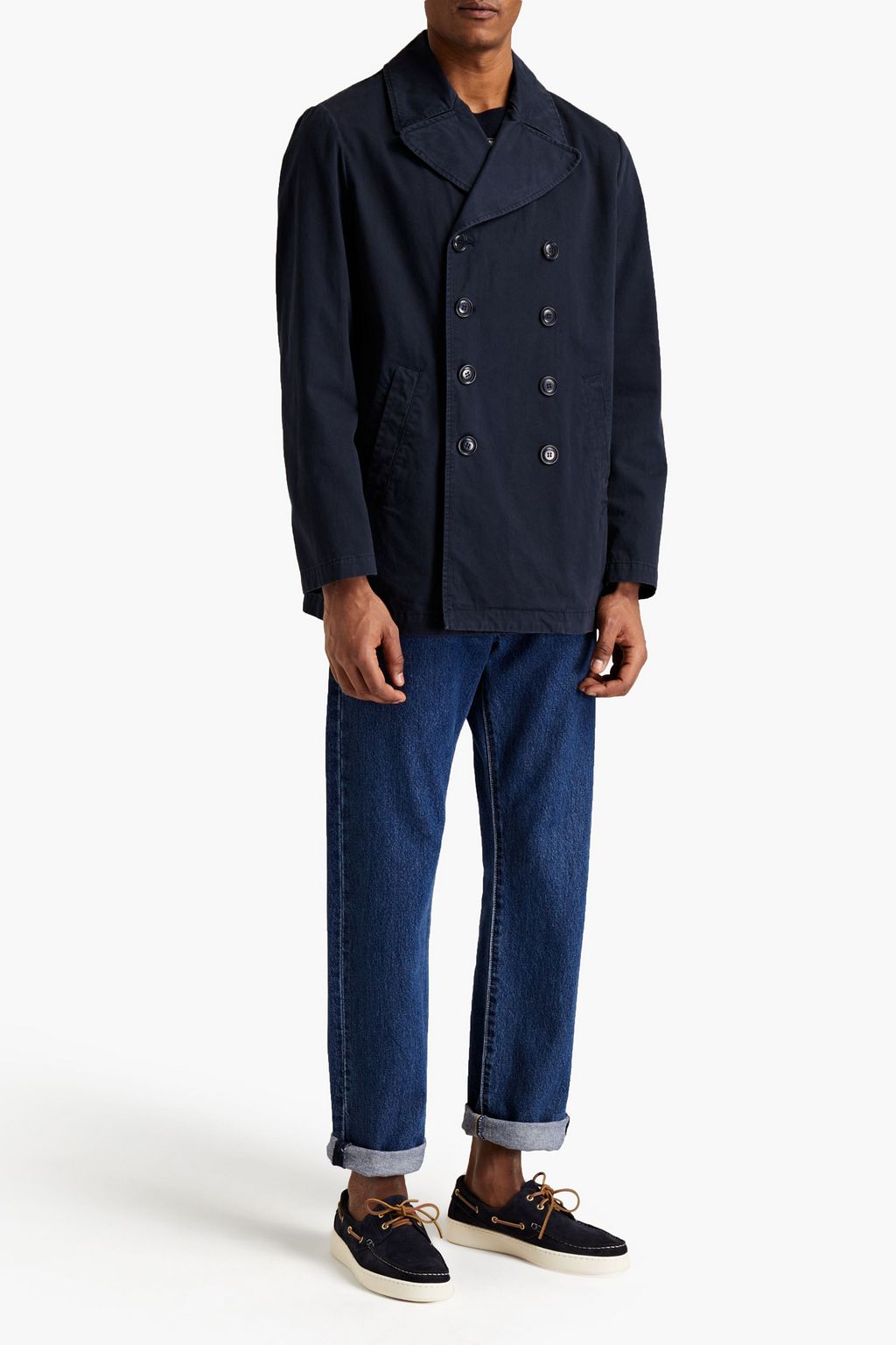 ASPESI Double-breasted cotton-twill jacket