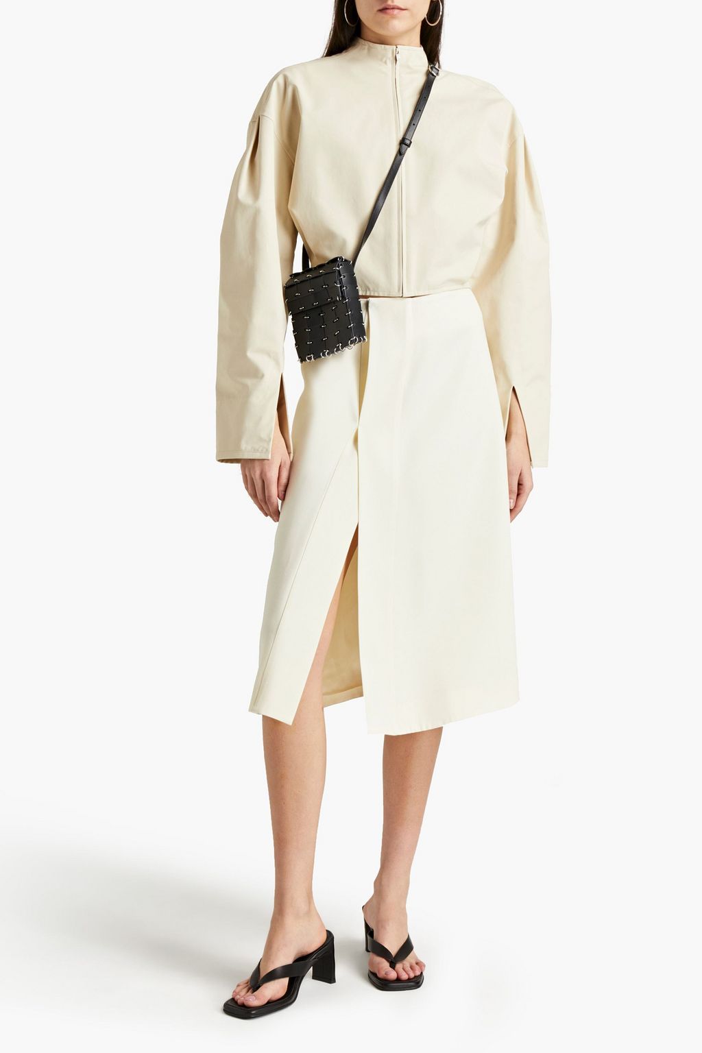 JIL SANDER Pleated cotton-canvas jacket