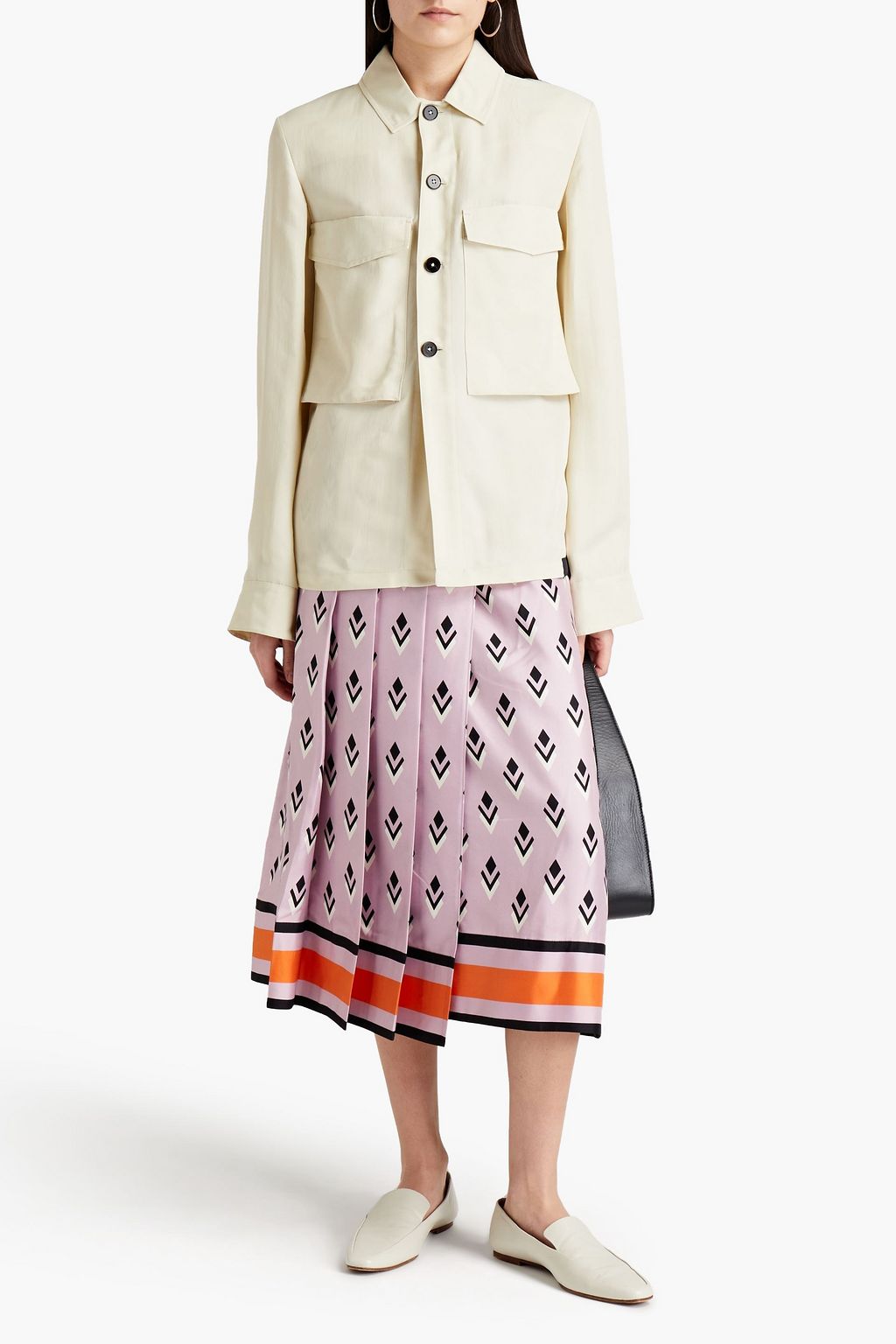 JIL SANDER قميص من التويل