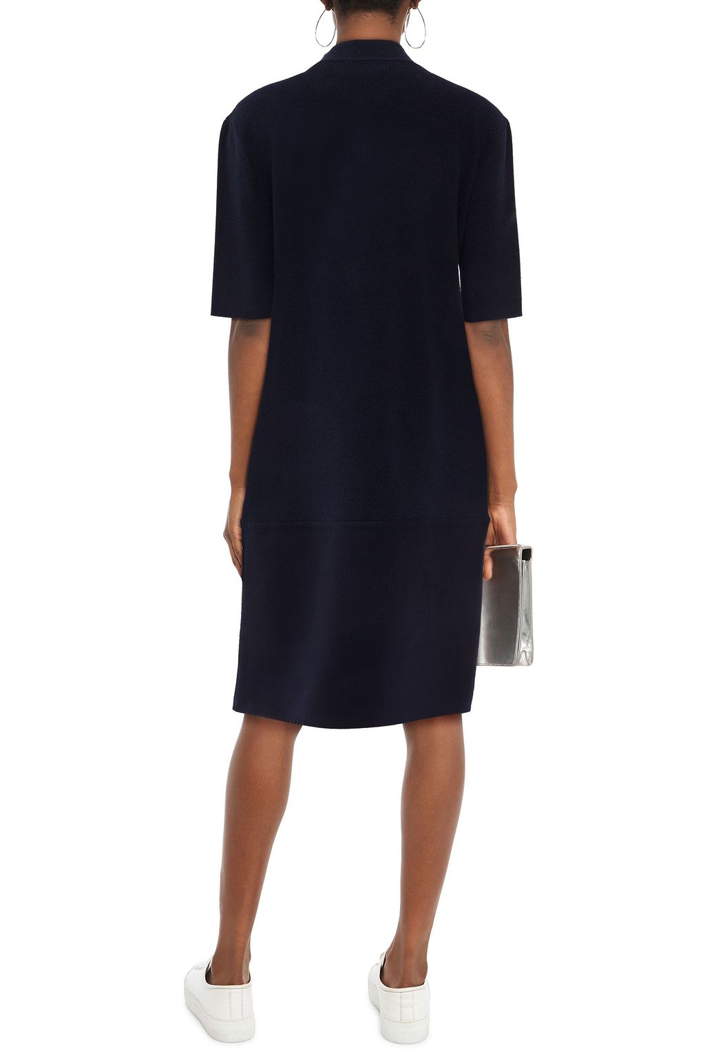 brushed cashmere-felt midi dress 