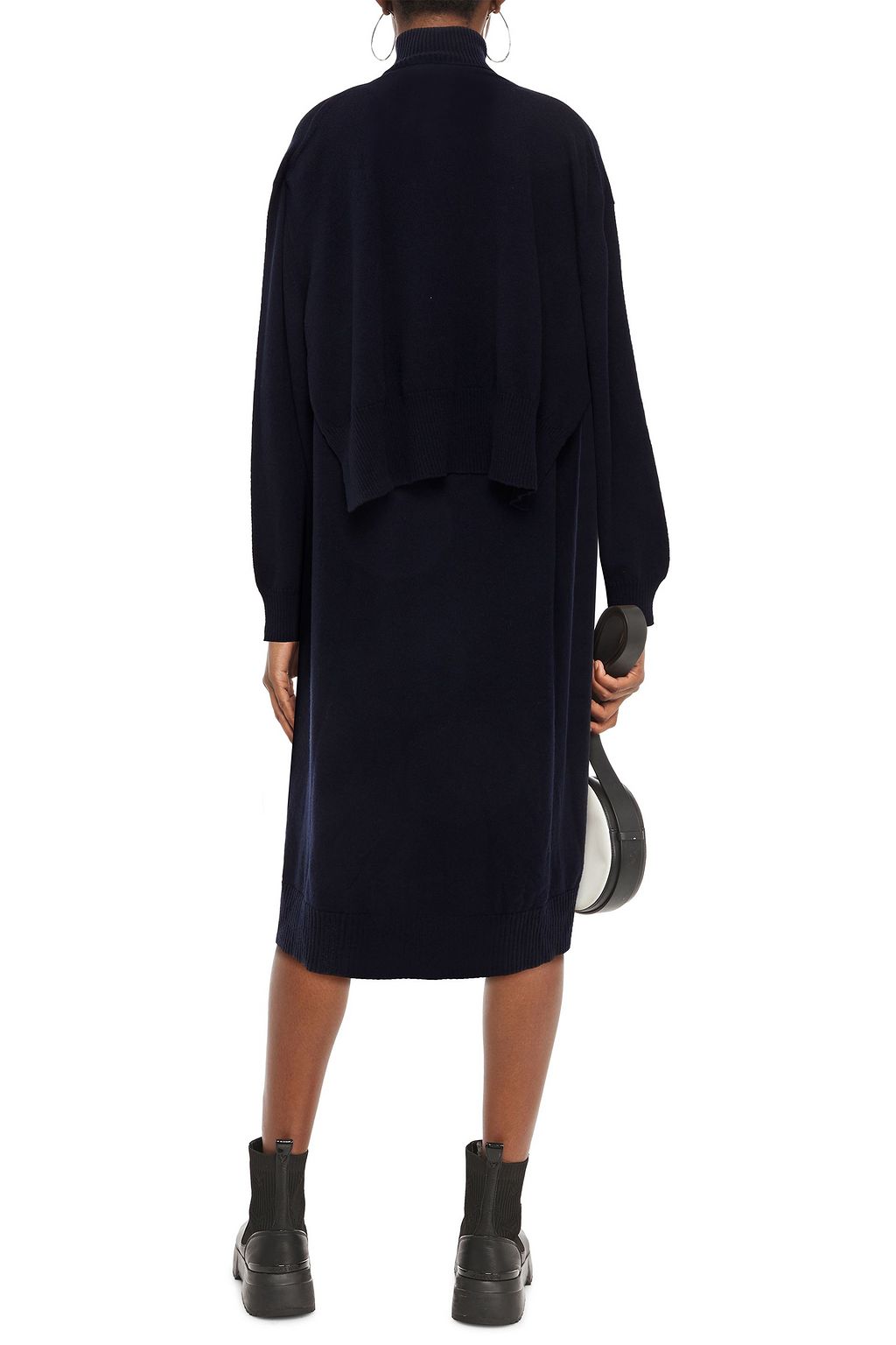 JIL SANDER Wool and cashmere-blend midi dress