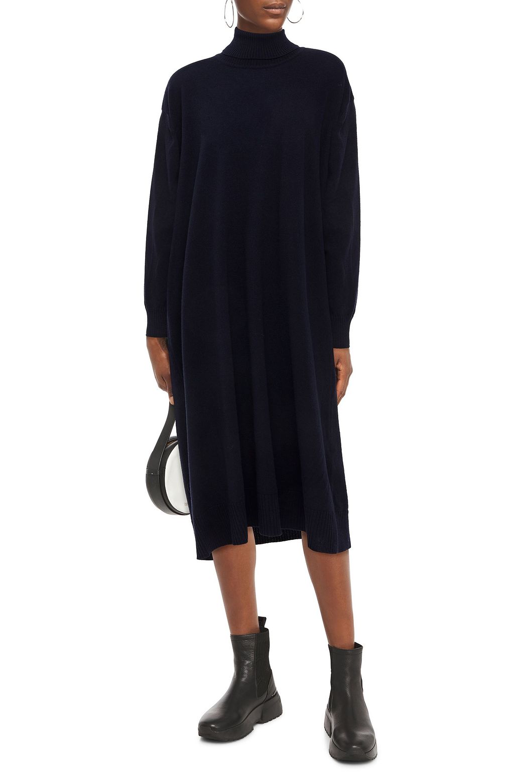 JIL SANDER Wool and cashmere-blend midi dress