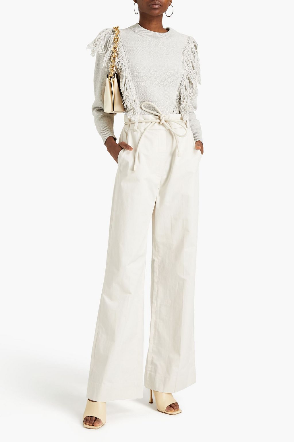 ZIMMERMANN Botanica belted cotton-twill wide-leg pants