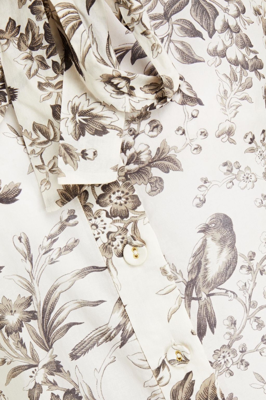 ZIMMERMANN Pussy-bow floral-print voile shirt