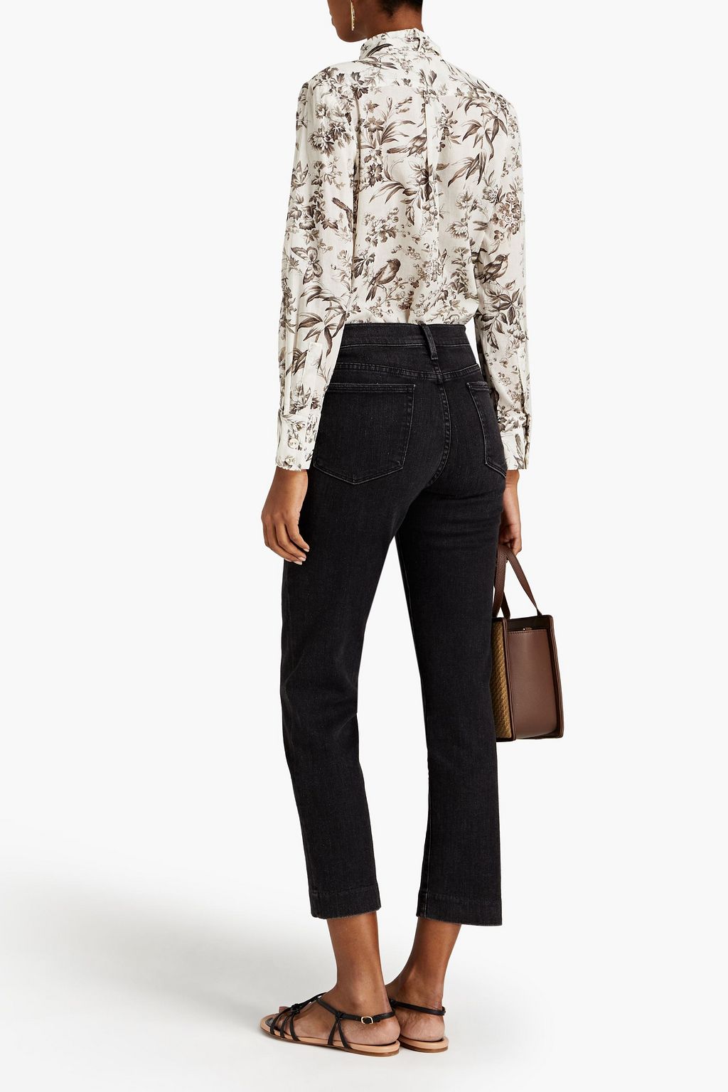 ZIMMERMANN Pussy-bow floral-print voile shirt