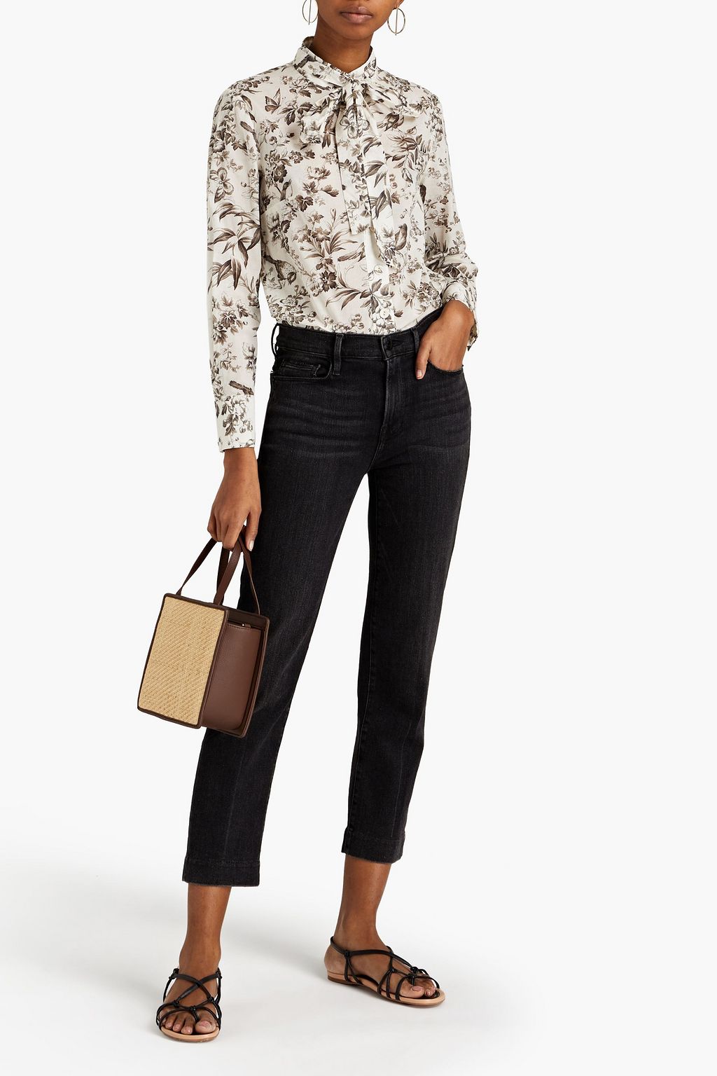 ZIMMERMANN Pussy-bow floral-print voile shirt
