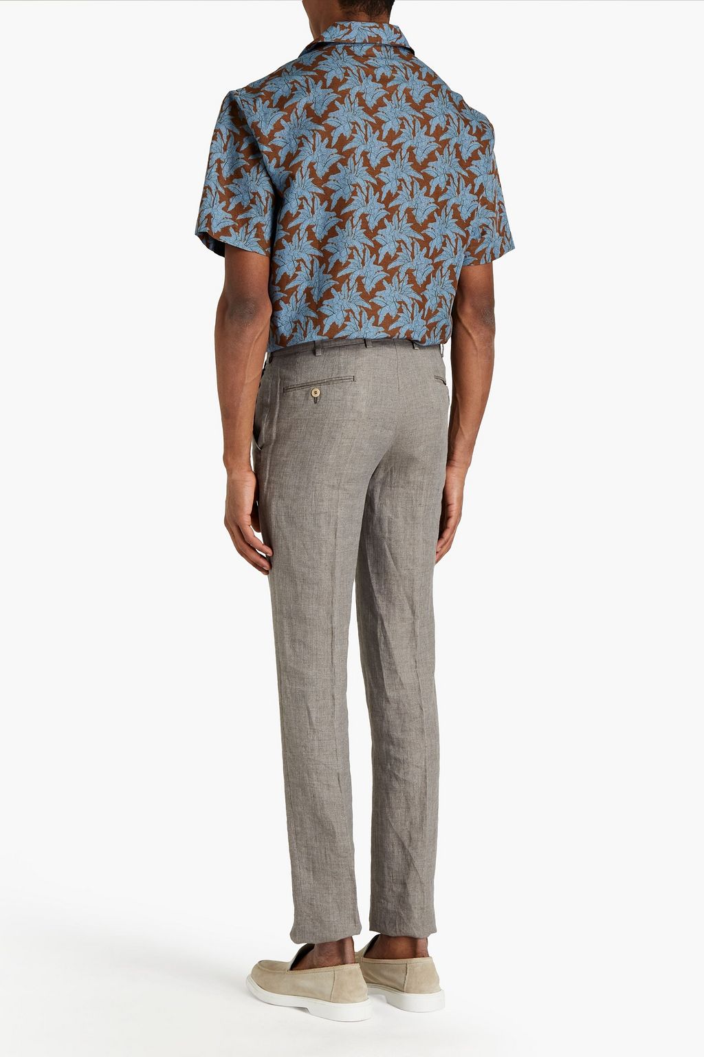 BRIONI Slim-fit linen-twill pants