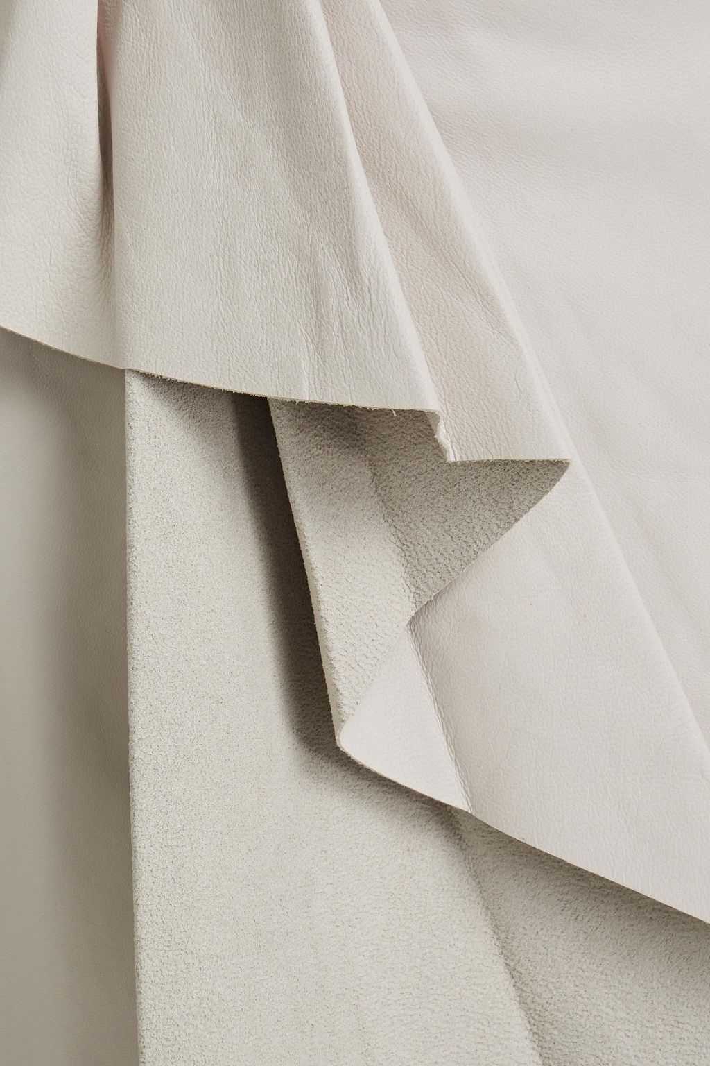 IRO Zyrma draped pintucked leather mini skirt
