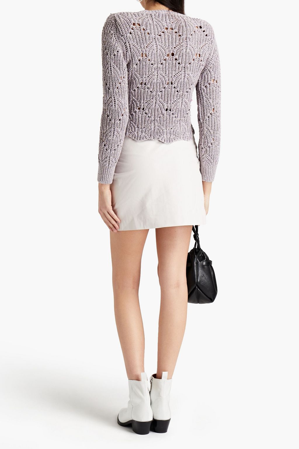IRO Zyrma draped pintucked leather mini skirt