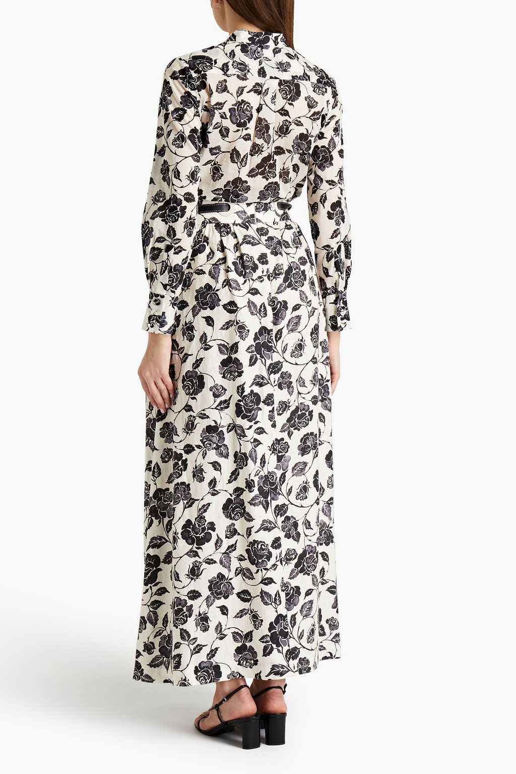 ZIMMERMANN Pleated belted linen maxi skirt