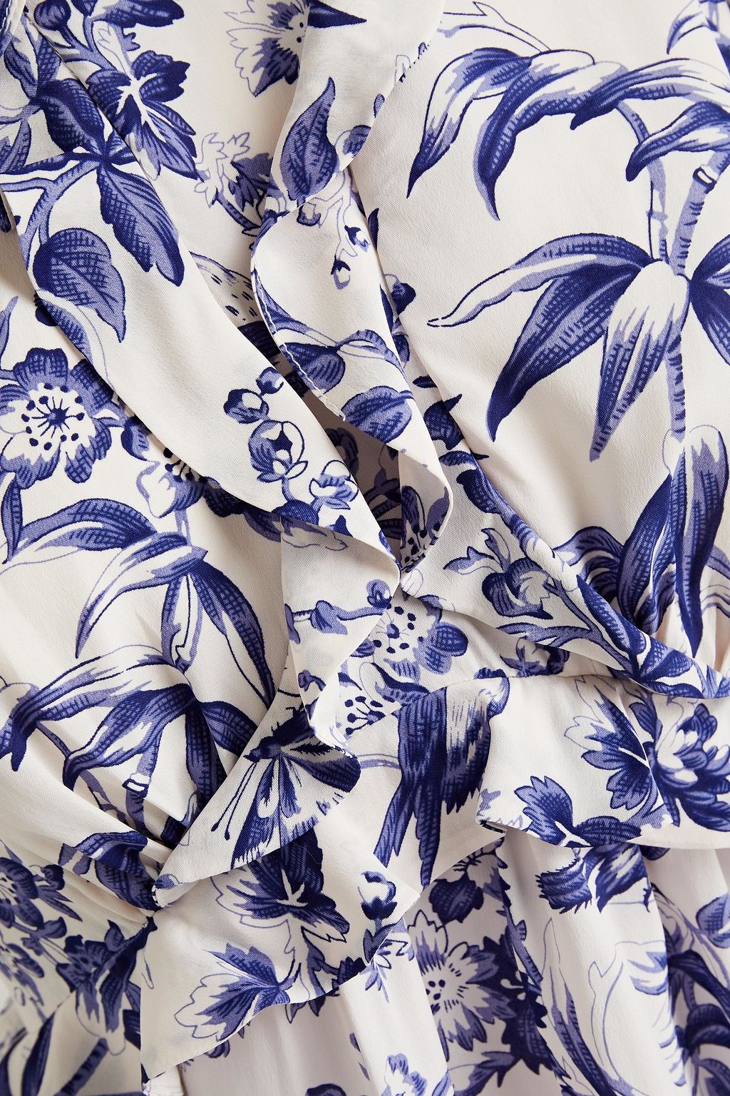 ZIMMERMANN Ruffled floral-print crepe de chine top