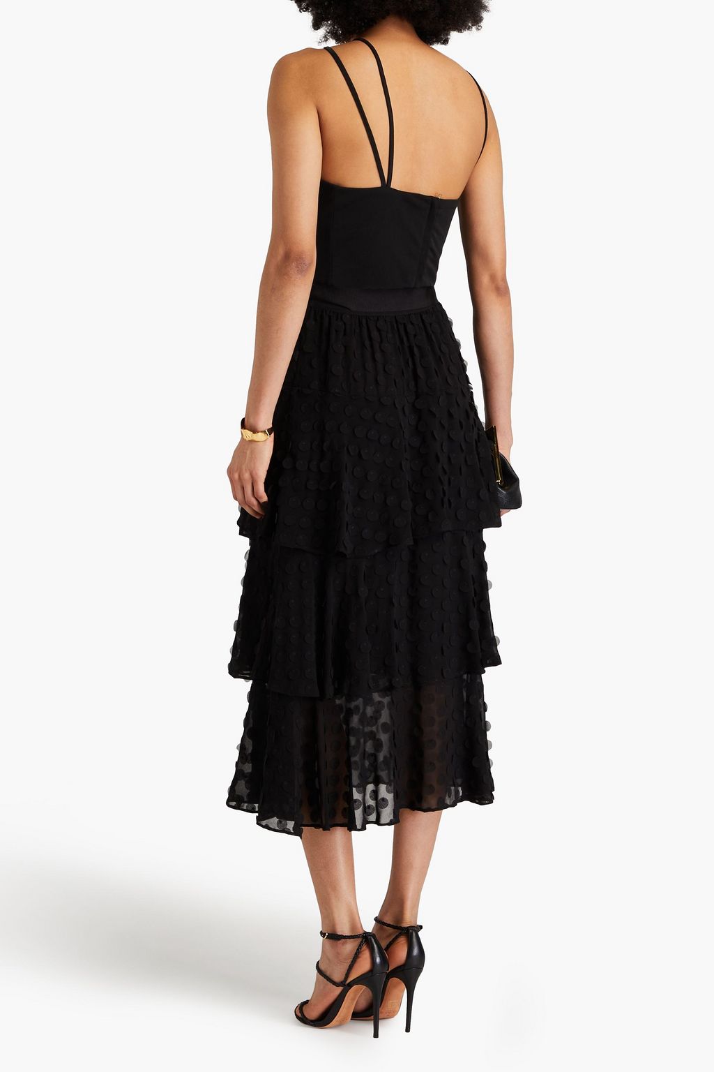 ZIMMERMANN Embroidered tiered georgette midi skirt