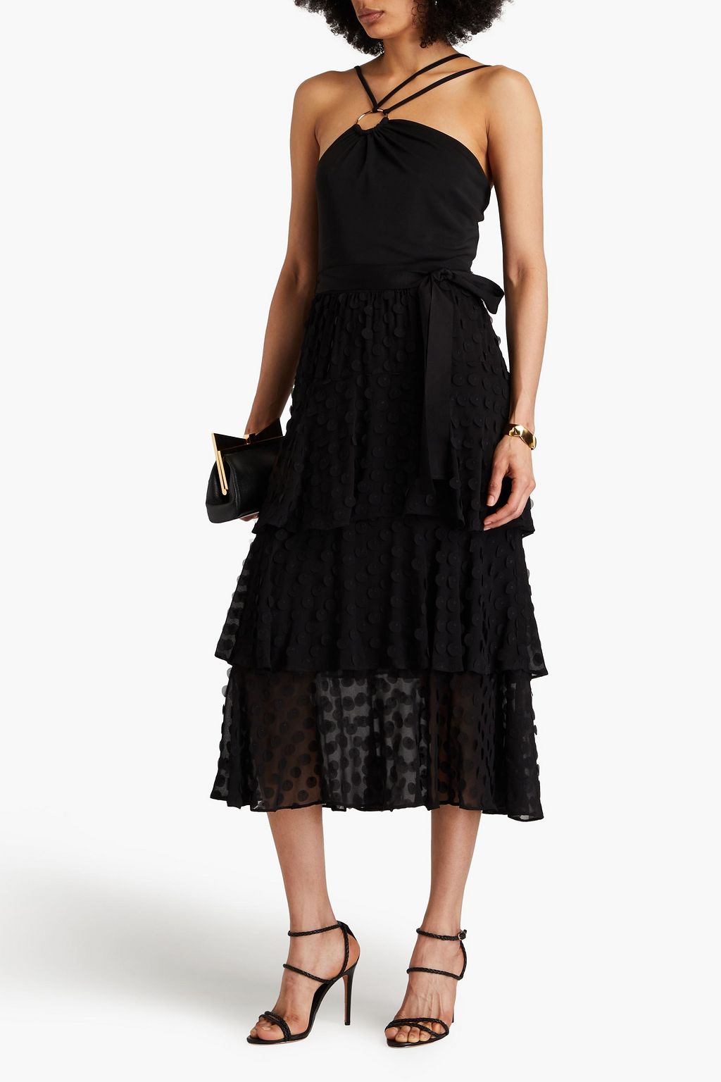 ZIMMERMANN Embroidered tiered georgette midi skirt