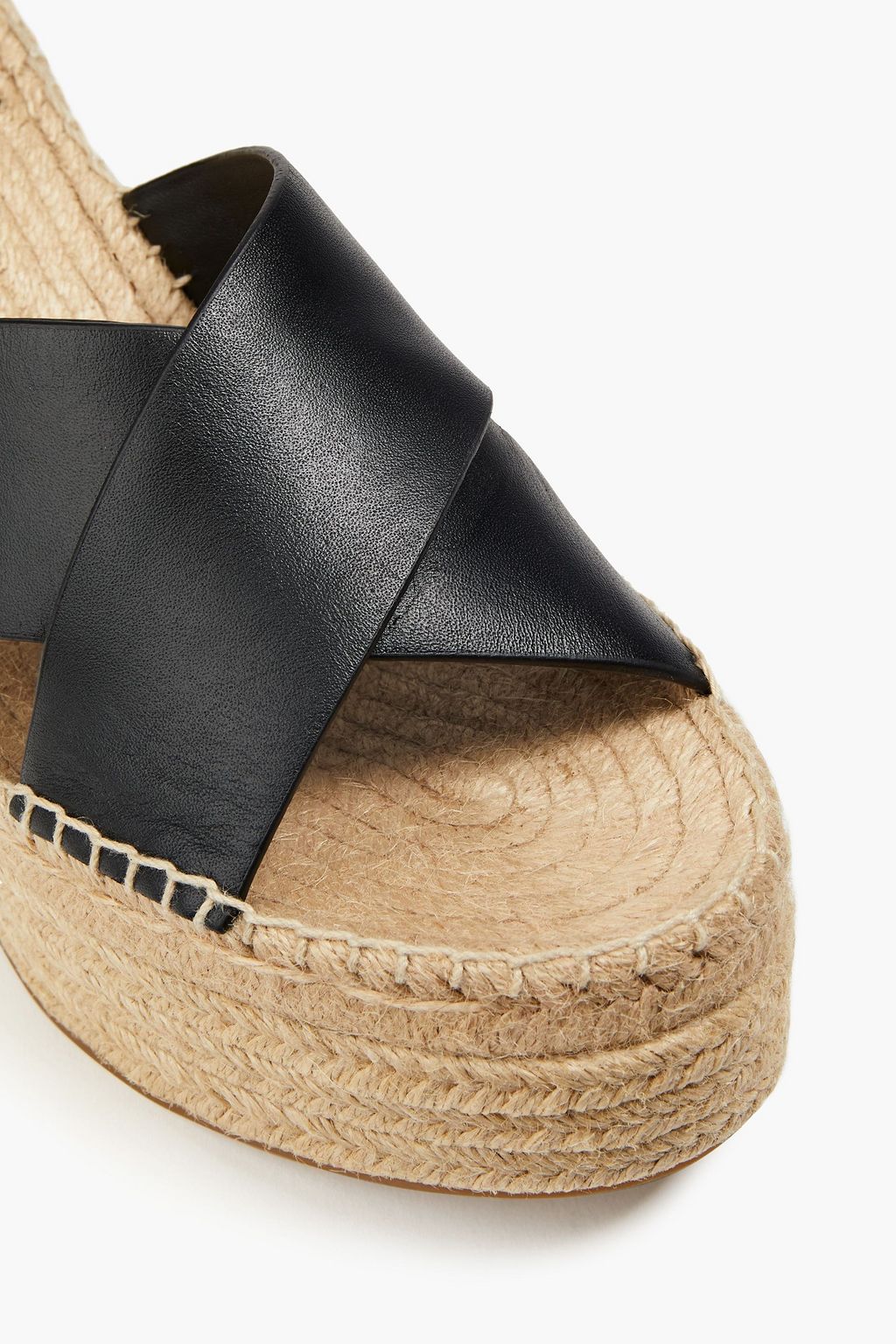 MAJE Leather platform espadrilles