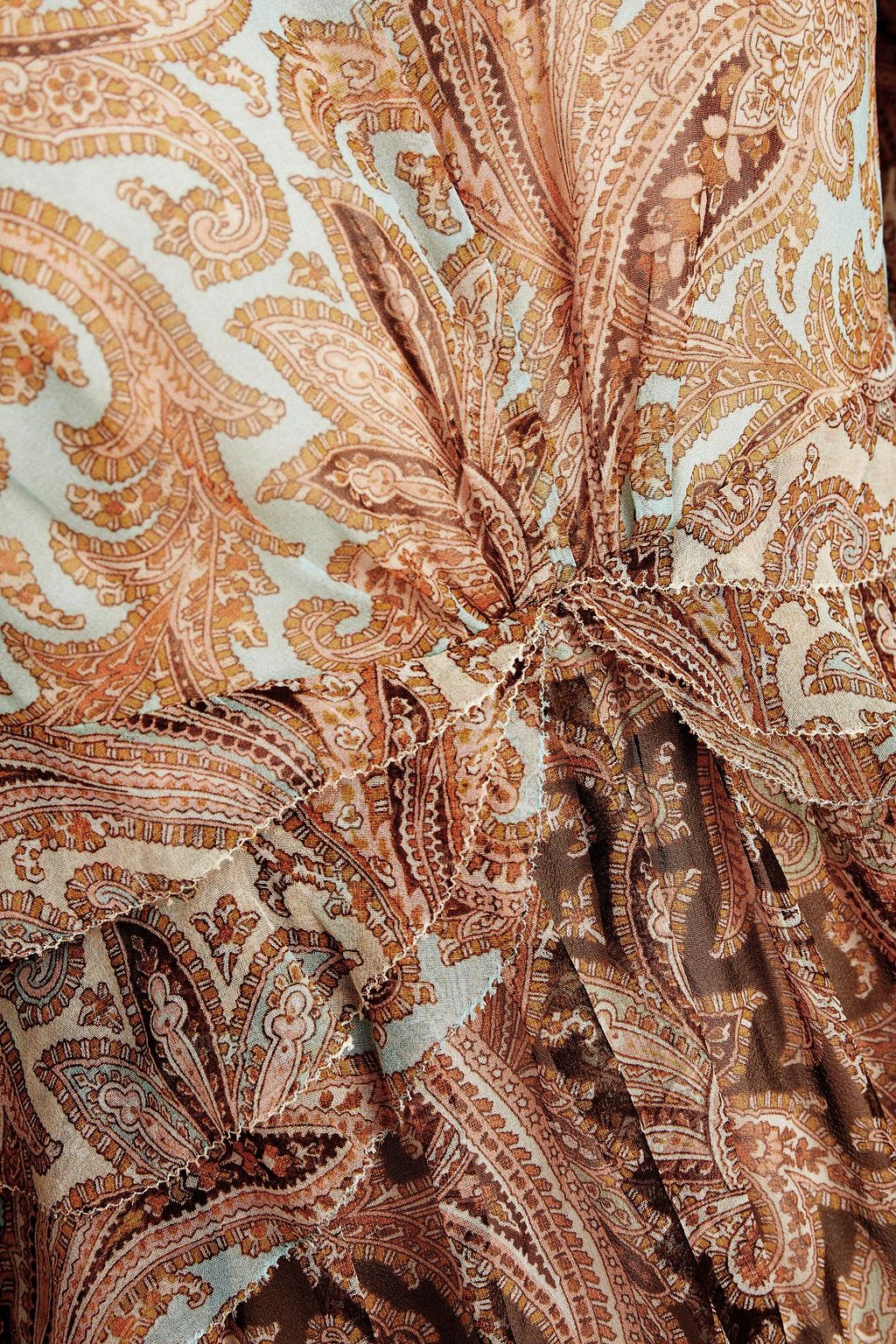 ZIMMERMANN Candescent Waterfall open-back printed silk-georgette mini dress
