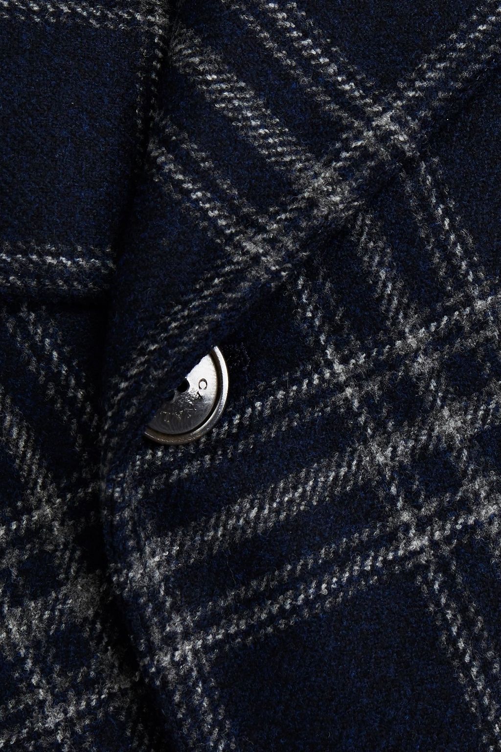 CANALI Double-breasted checked wool-felt hooded jacket