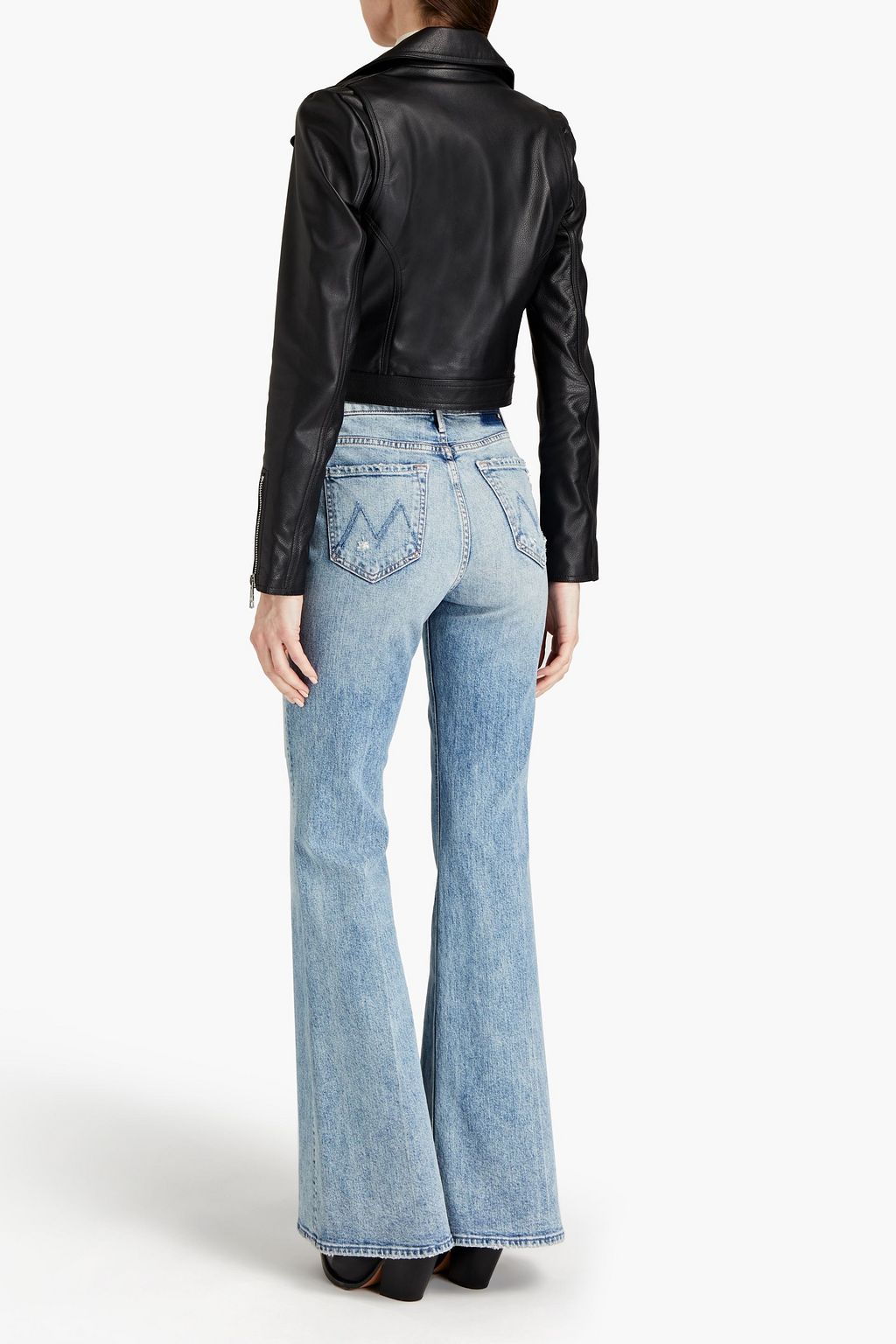 VICTORIA, VICTORIA BECKHAM Cropped leather biker jacket