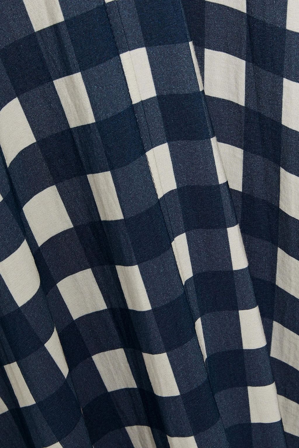 VICTORIA, VICTORIA BECKHAM Gingham crinkled-crepe midi dress