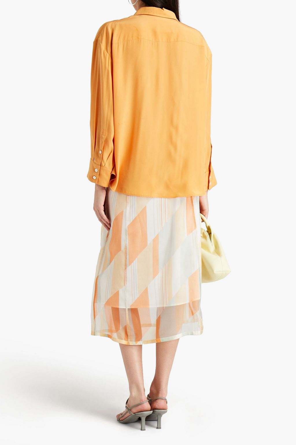 JIL SANDER Printed silk-organza midi skirt