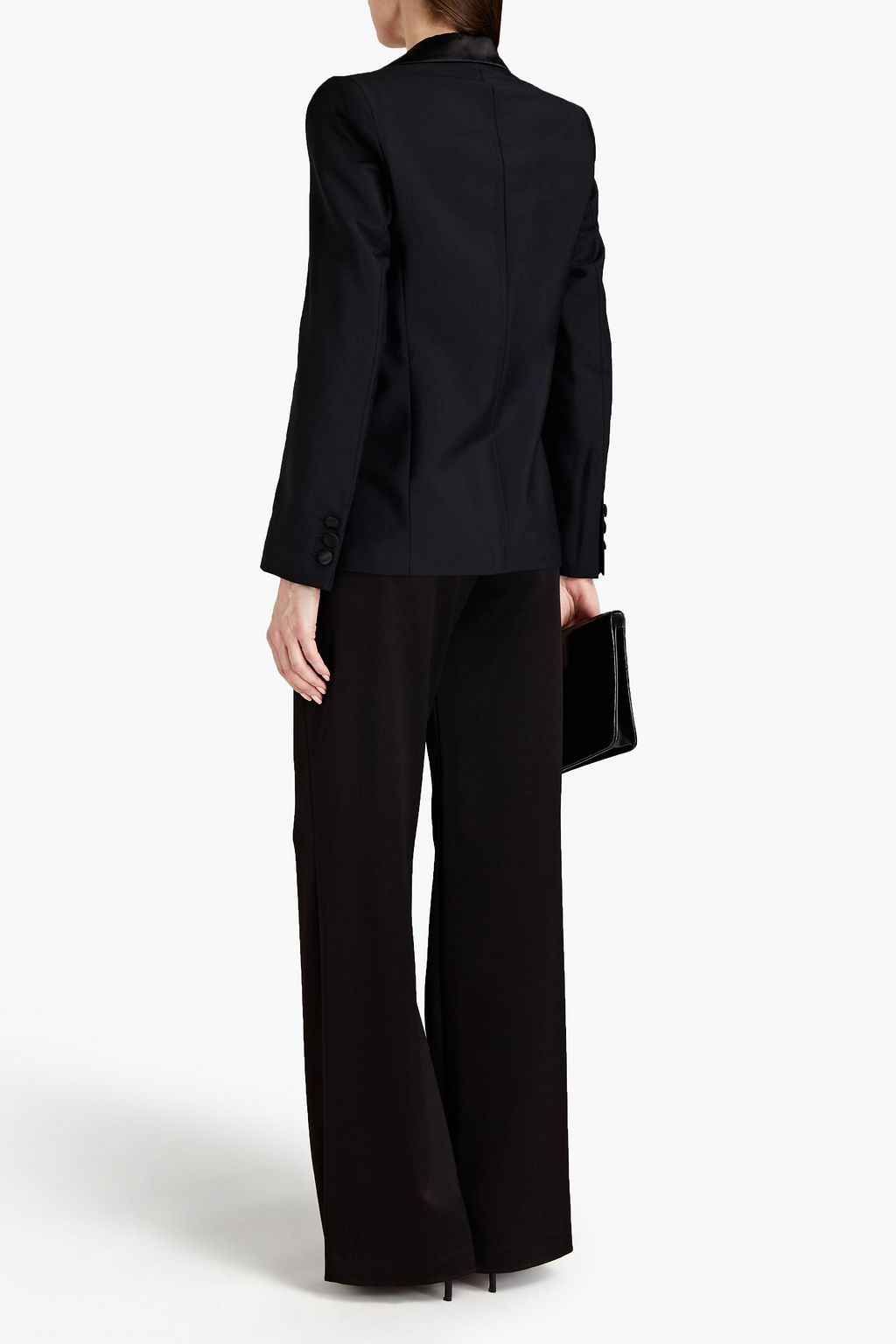 VICTORIA, VICTORIA BECKHAM Satin-trimmed wool tuxedo jacket