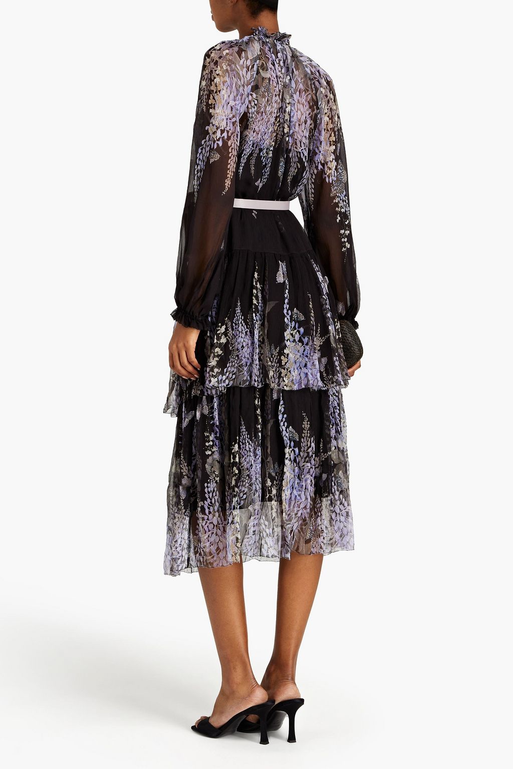 ZIMMERMANN Gathered floral-print silk-georgette midi dress