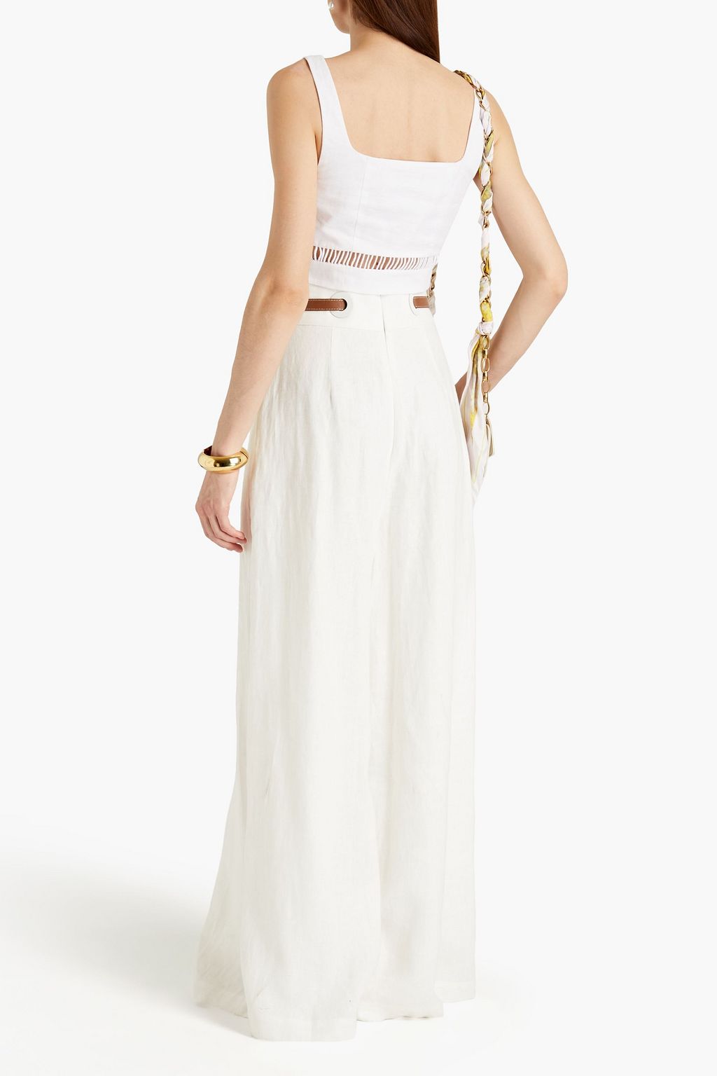 ZIMMERMANN The Lovestruck belted slub linen wide-leg pants