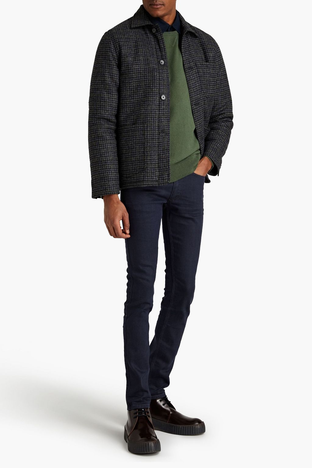OFFICINE GÉNÉRALE Houndstooth wool-jacquard jacket