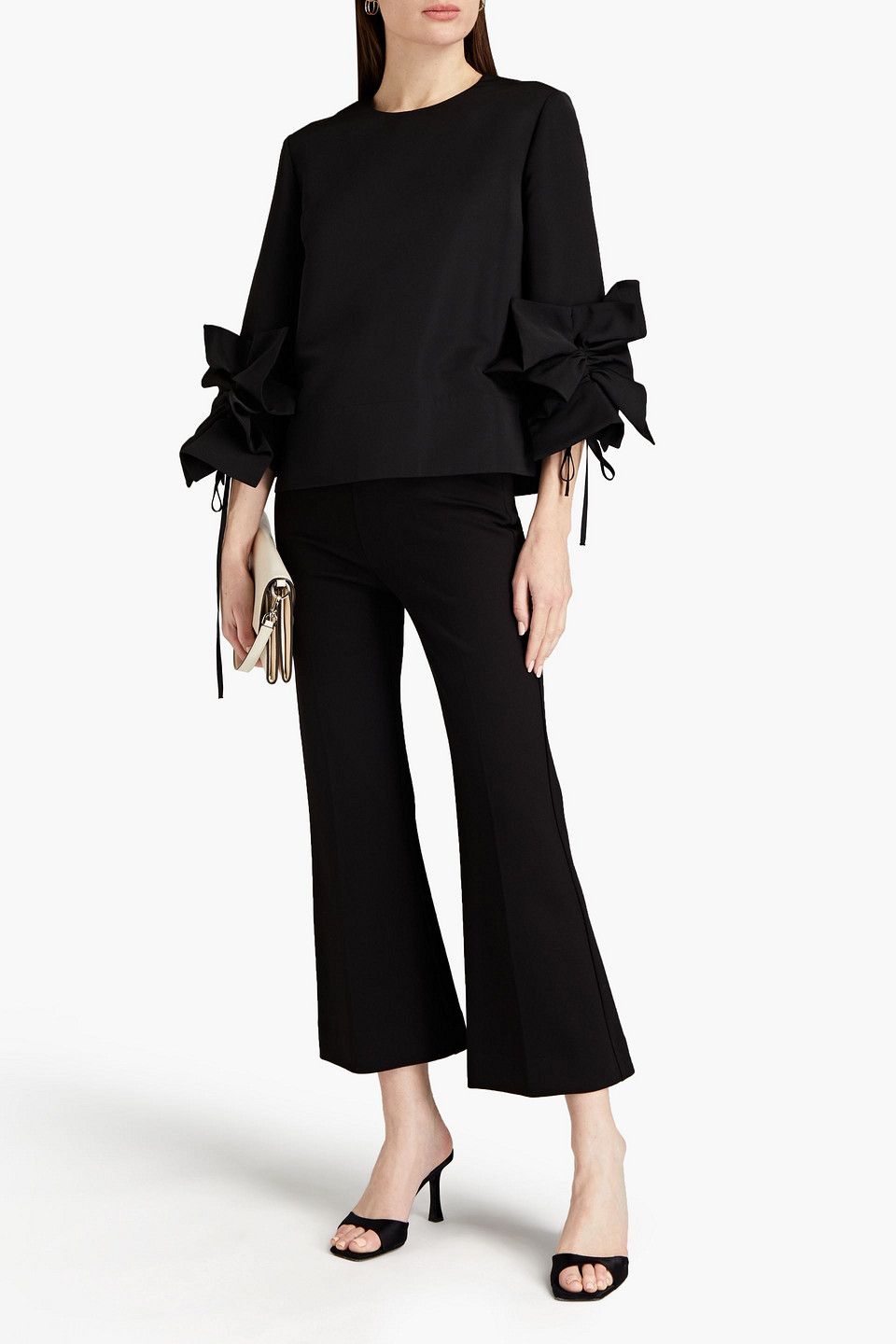 Victoria Beckham Stretch-jersey Bootcut Trousers In Black